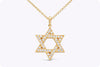 0.30 Carats Total Round Diamond Star of David Pendant Necklace in Yellow Gold