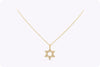 0.30 Carats Total Round Diamond Star of David Pendant Necklace in Yellow Gold