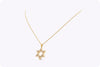 0.30 Carats Total Round Diamond Star of David Pendant Necklace in Yellow Gold