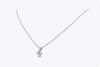 0.60 Carats Mixed-Cut Three-Stone Diamond Pendant Necklace in White Gold
