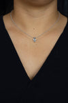 0.60 Carats Mixed-Cut Three Stone Diamond Pendant Necklace in White Gold
