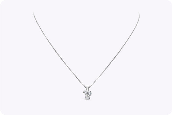 0.60 Carat Mixed-Cut Diamond Three-Stone Pendant Necklace in White Gold