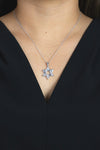 0.30 Carats Total Round Diamond Star of David Pendant Necklace in White Gold