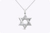 0.30 Carat Total Round Cut Diamond Star of David Pendant Necklace in White Gold