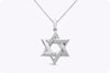 0.30 Carats Total Round Diamond Star of David Pendant Necklace in White Gold