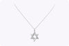 0.30 Carats Total Round Diamond Star of David Pendant Necklace in White Gold