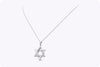 0.30 Carats Total Round Diamond Star of David Pendant Necklace in White Gold