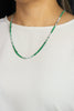 16.90 Carats Total Round Brilliant Cut Emerald & Diamond Tennis Necklace in White Gold