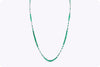 16.90 Carats Total Round Brilliant Cut Emerald & Diamond Tennis Necklace in White Gold