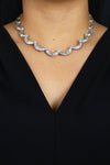 27.50 Carats Total Baguette & Round Cut Diamond Collar Necklace in Platinum