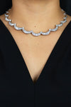 27.50 Carats Total Baguette & Round Diamond Elegant Collar Necklace in Platinum