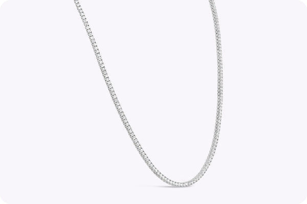 5.39 Carats Total Round Brilliant Cut Diamond Tennis Necklace in White Gold