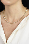 10.30 Carats Total Round Brilliant Cut Diamond Tennis Necklace in Yellow Gold