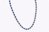 29.70 Carats Total Oval Cut Sapphire & Diamond Tennis Necklace in White Gold