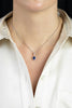 1.36 Carats Blue Sapphire & Diamond Floral Pendant Necklace in White Gold