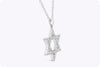 0.30 Carat Total Round Cut Diamond Star of David Pendant Necklace in White Gold