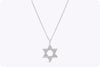 0.30 Carat Total Round Cut Diamond Star of David Pendant Necklace in White Gold