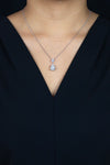 5.02 Carats Total Mixed-Cut Diamond Pendant Necklace in Platinum