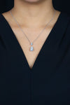 5.02 Carats Total Mixed-Cut Diamond Pendant Necklace in Platinum