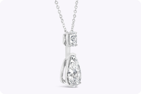 5.02 Carats Total Mixed-Cut Diamond Pendant Necklace in Platinum