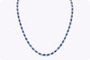 17.62 Carats Total Oval Cut Sapphire & Diamond Tennis Necklace in White Gold