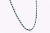 17.62 Carats Total Oval Cut Sapphire & Diamond Tennis Necklace in White Gold