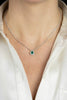 1.20 Carats Total Pear Shape Emerald & Diamond Pendant Necklace in White Gold