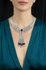 119.30 Carats Total Important Sapphire & Mixed-Cut Diamond Drop Necklace in White Gold