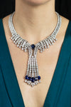 119.30 Carats Total Important Sapphire & Mixed-Cut Diamond Drop Necklace in White Gold