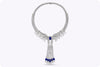 Important Sapphire & Diamond Jewelry Set in White Gold – Necklace, Bracelet, Earrings & Cocktail Ring