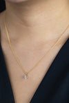 0.45 Carat Round Brilliant Cut Diamond Solitaire Pendant Necklace in Yellow Gold