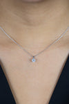 0.62 Carat Round Brilliant Cut Diamond Solitaire Pendant Necklace in White Gold