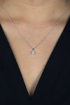 0.70 Carat Round Brilliant Cut Diamond Solitaire Pendant Necklace in White Gold