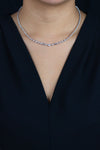 7.51 Carats Total Mixed-Cut Diamond Collar Necklace in White Gold