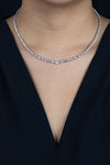 7.51 Carats Total Mixed-Cut Diamond Collar Necklace in White Gold