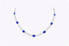 11.10 Carats Total Cushion Cut Sapphire & Round Diamond Necklace in White Gold