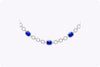 11.10 Carats Total Cushion Cut Sapphire & Round Diamond Necklace in White Gold