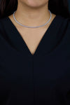 7.01 Carats Total Round Brilliant Cut Diamond Tennis Necklace in White Gold
