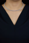 7.01 Carats Total Round Brilliant Cut Diamond Tennis Necklace in White Gold