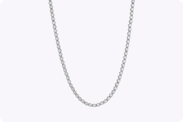 7.01 Carats Total Round Brilliant Cut Diamond Tennis Necklace in White Gold