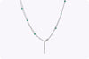 7.00 Carats Total Colombian Emerald & Diamond Necklace in White Gold