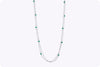 7.00 Carats Total Colombian Emerald & Diamond Necklace in White Gold