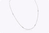 0.13 Carat Total Round Cut Diamond & Pearl Necklace in White Gold