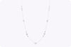 3.78 Carats Total Mixed-Cut Diamond Mother of Pearl Necklace in White Gold