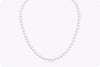 0.37 Carat Total Round Cut Diamond & Japanese Akoya Pearl Necklace in White Gold