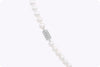 0.37 Carat Total Round Cut Diamond & Japanese Akoya Pearl Necklace in White Gold