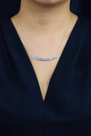 3.01 carat total baguette-cut diamond tennis necklace