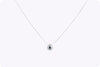 Stunning 0.42 carat pear shape sapphire and diamond halo pendant necklace
