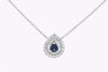 0.42 Carat Pear Shape Sapphire & Diamond Pendant
