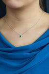 Carat Pear Shape Emerald & Diamond Pendant